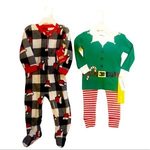 Two Holiday Christmas Pajamas 18 month NWT